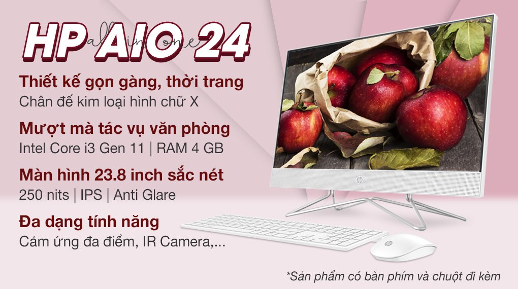 Máy tính để bàn HP AIO 24 df1032d i3 1125G4/23.8 inch/Touch (4B6E5PA)