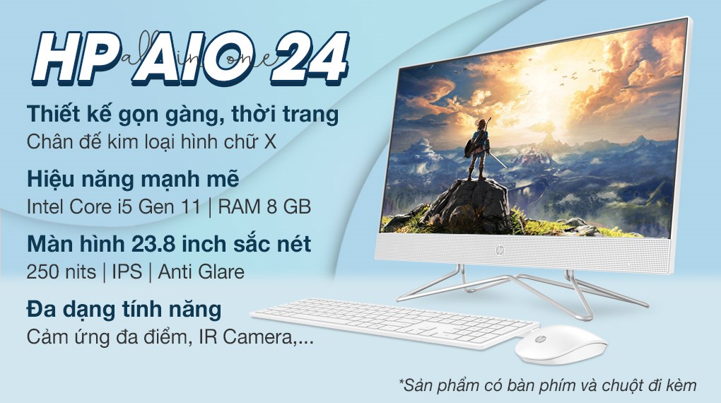 Máy tính để bàn HP AIO 24 df1028d i5 1135G7/23.8 inch/Touch (4B6E1PA)