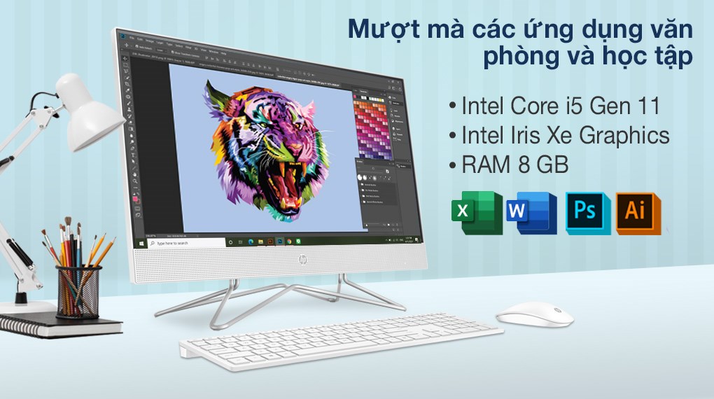 HP AIO 24 df1028d i5 1135G7/8GB/512GB/23.8" FullHD/Touch/Bàn phím/Chuột/Win10 (4B6E1PA)