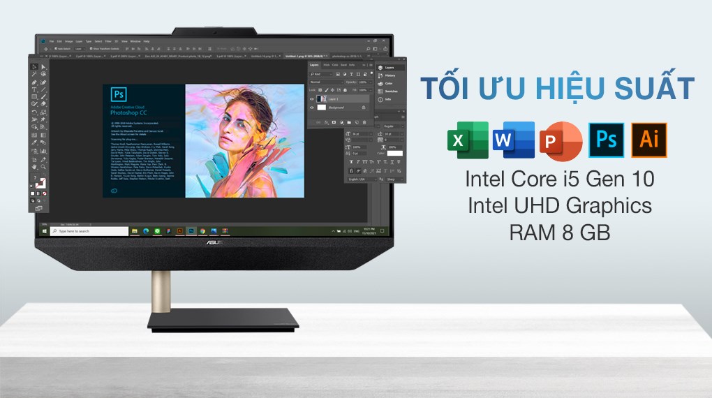 Asus Zen AiO A5401WRAT i5 10500T/8GB/512GB/23.8" FullHD/Touch/Bàn phím/Chuột/Win10 (BA020T)