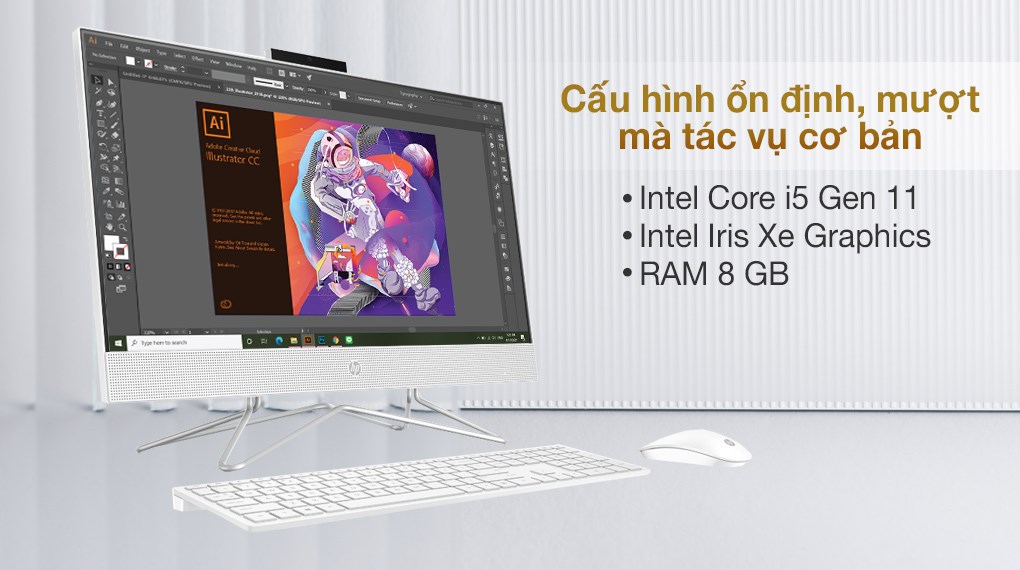 HP AIO 24 df1030d i5 1135G7/8GB/512GB/23.8"F/Bàn phím&Chuột/Win11 (4B6E3PA)