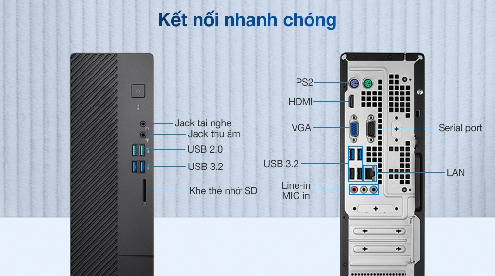 Asus S500SC i3 10105/4GB/256GB/Bàn phím & Chuột/Win11 (310105039W)