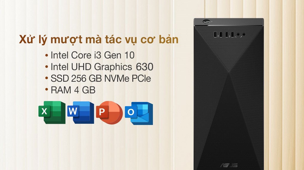 Asus S500MC i3 10105/4GB/256GB/Bàn phím & Chuột/Win11 (310105047W)