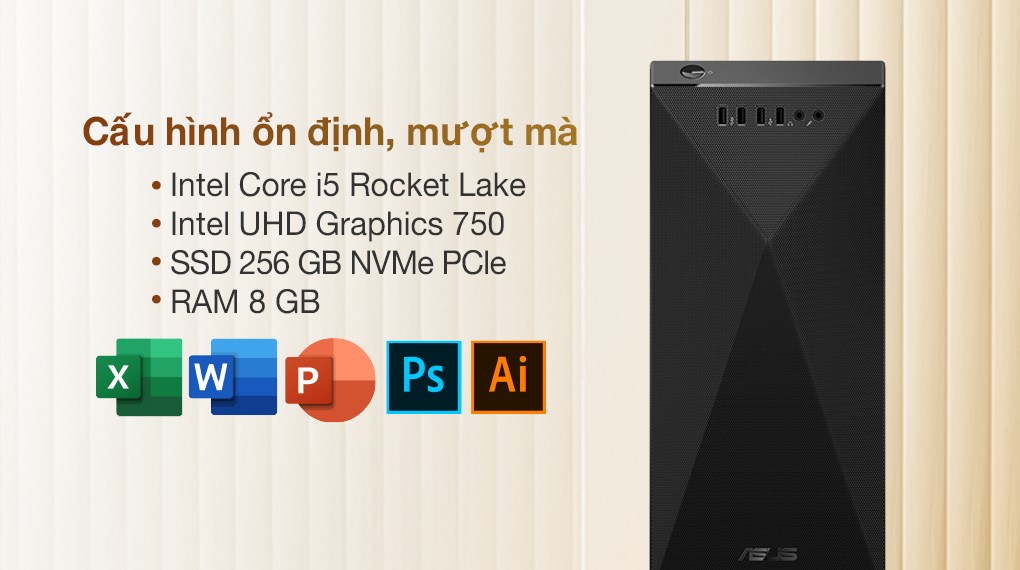 Asus S500MC i5 11400/8GB/256GB/Bàn phím & Chuột/Win11 (511400040W)