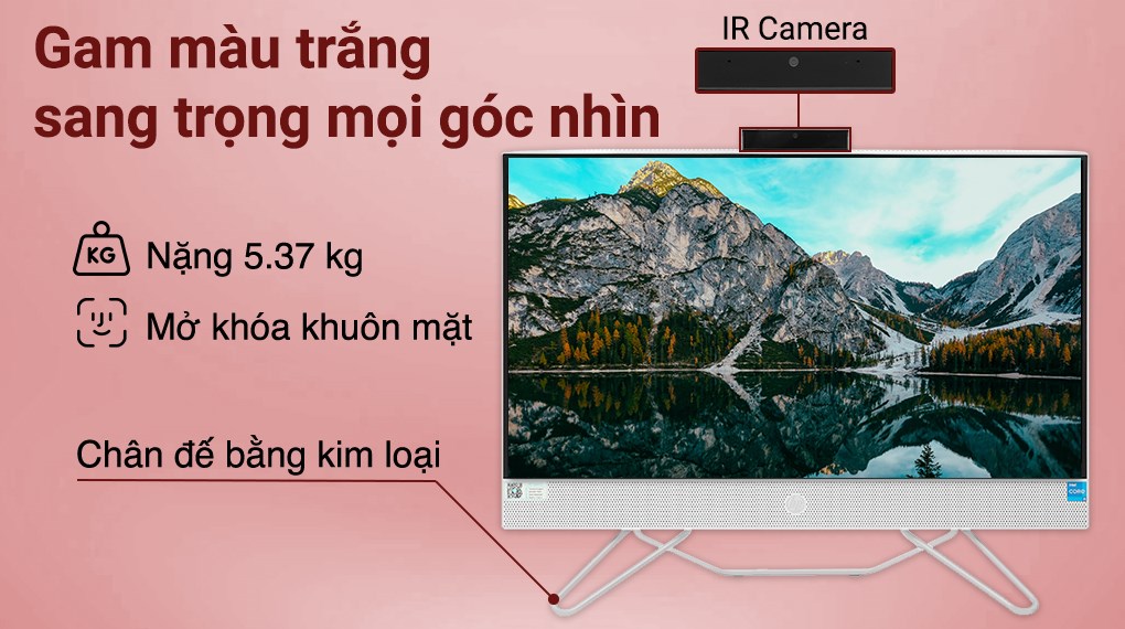 HP AIO 24-cb1011d i5 1235U/8GB/512GB/23.8"Full HD/Touch/Bàn phím&Chuột/Win11 (6K7G6PA)