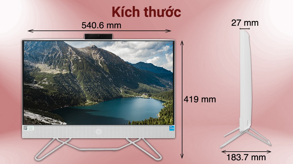 HP AIO 24-cb1011d i5 1235U/8GB/512GB/23.8"Full HD/Touch/Bàn phím&Chuột/Win11 (6K7G6PA)