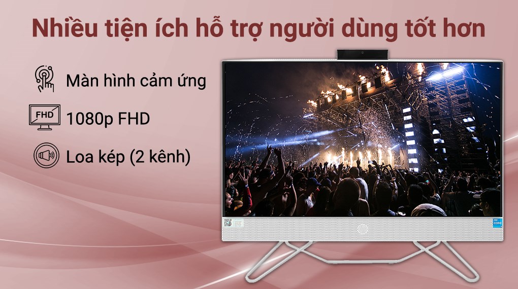 HP AIO 24-cb1011d i5 1235U/8GB/512GB/23.8"Full HD/Touch/Bàn phím&Chuột/Win11 (6K7G6PA)