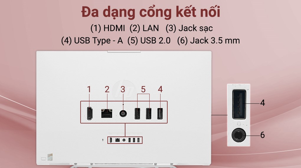 HP AIO 24-cb1011d i5 1235U/8GB/512GB/23.8"Full HD/Touch/Bàn phím&Chuột/Win11 (6K7G6PA)