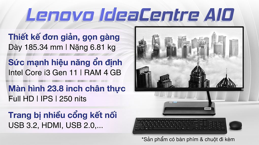 Máy tính để bàn Lenovo IdeaCentre AIO 3 24ITL6 i3 (F0G000XCVN ...