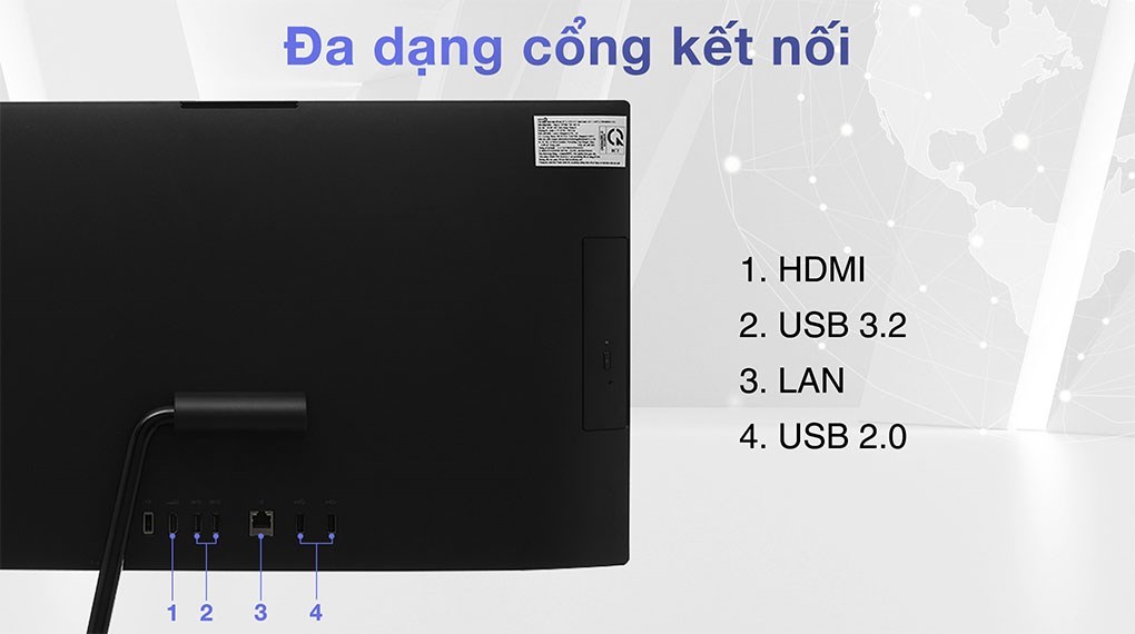 Lenovo IdeaCentre AIO 3 24ITL6 i3 1115G4/4GB/256GB/23.8"FullHD/Bàn phím&Chuột/Win11 (F0G000XCVN)