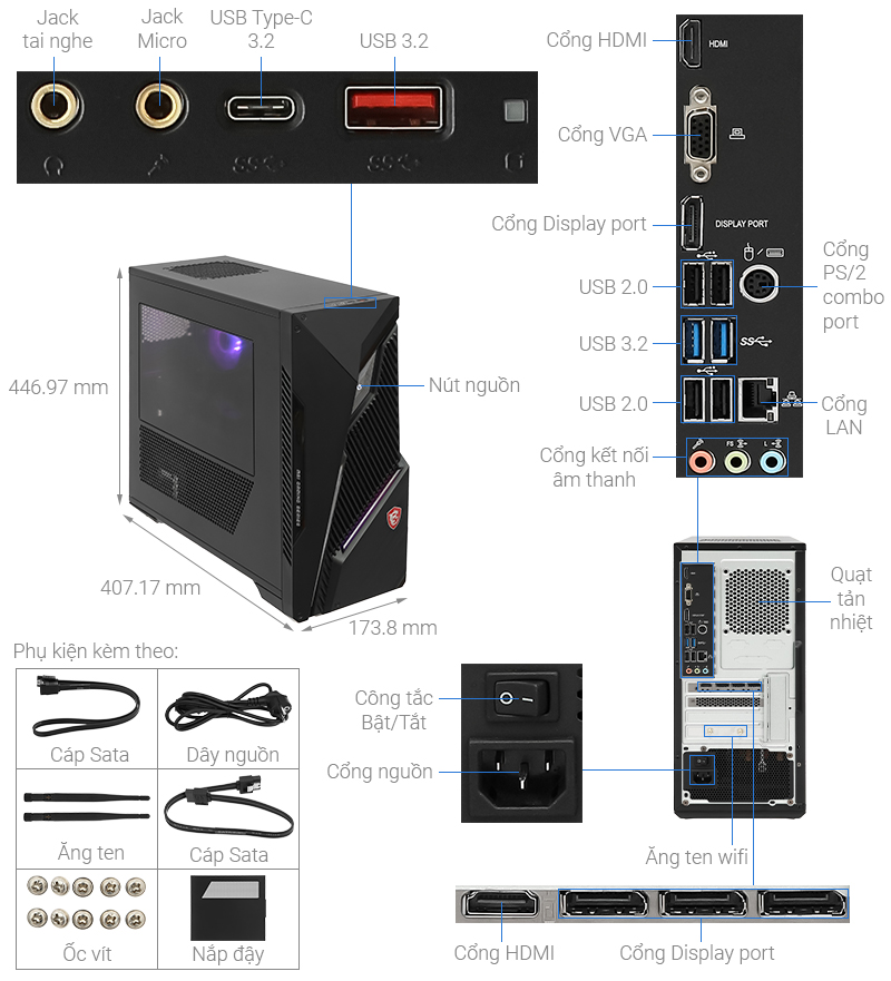 PC Gaming MSI MAG Infinite S3 12TC i5 12400F/16GB/512GB/12GB RTX3060/Win11 (251MYS)
