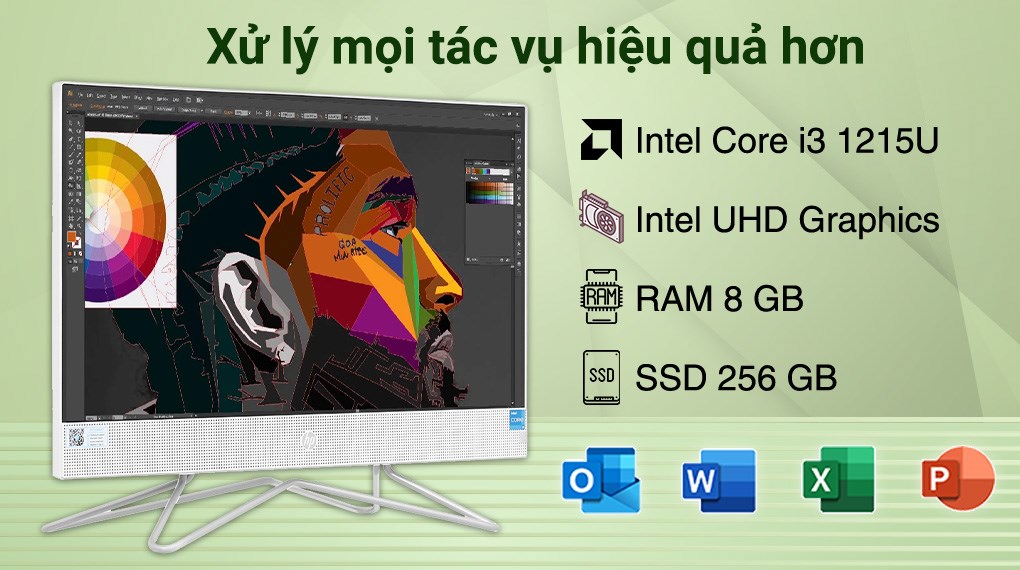 HP AIO 22 dd2012d i3 1215U/8GB/256GB/21.5"FullHD/Bàn phím/Chuột/Win11 (6K7G5PA)