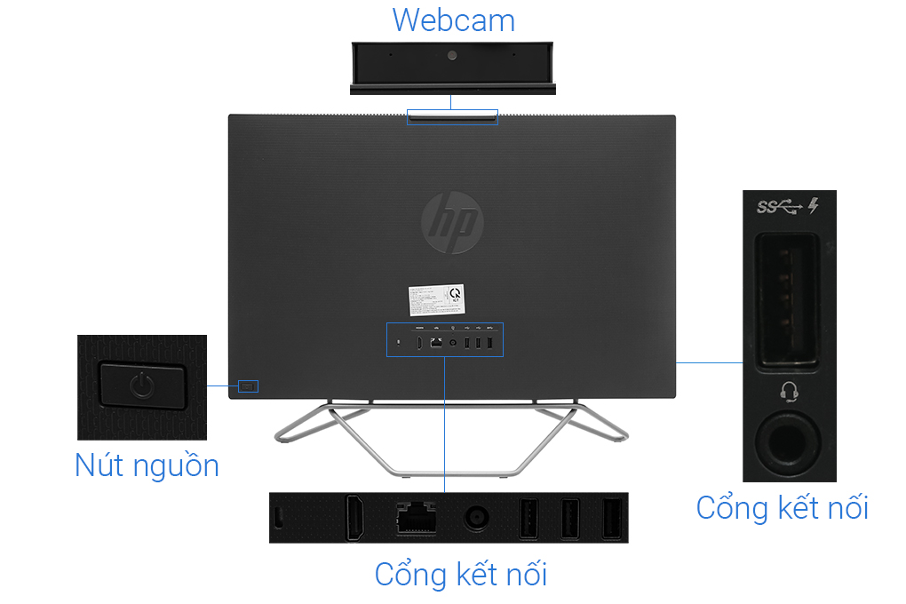 HP AIO ProOne 240 G9 i3 1215U/8GB/512GB/23.8"FullHD/Bàn phím/Chuột/Win11 (6M3T0PA) Màu Đen