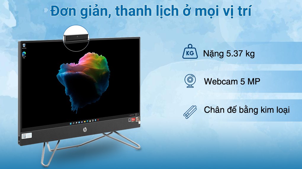 HP AIO ProOne 205 G8 R5 5500U/8GB/512GB/23.8"FullHD/Bàn phím/Chuột/Win11 (5S3Z9PA)
