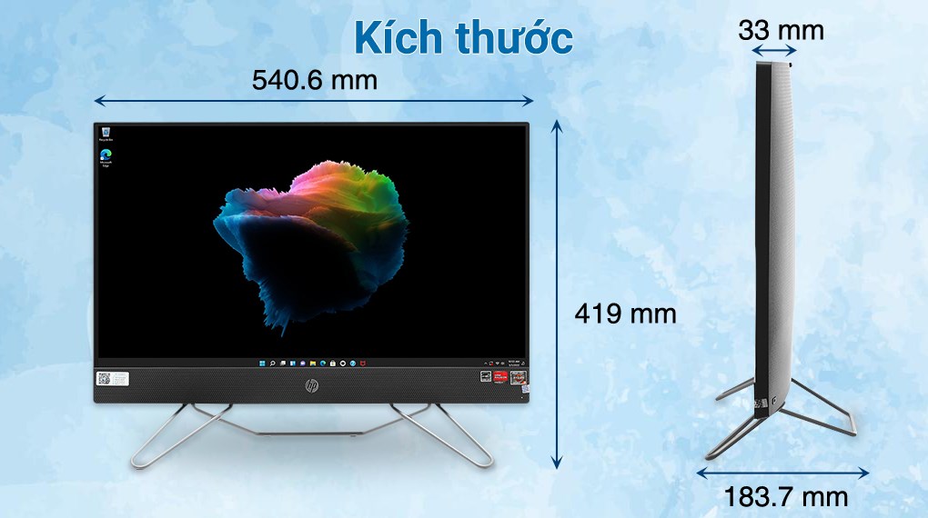 HP AIO ProOne 205 G8 R5 5500U/8GB/512GB/23.8"FullHD/Bàn phím/Chuột/Win11 (5S3Z9PA)
