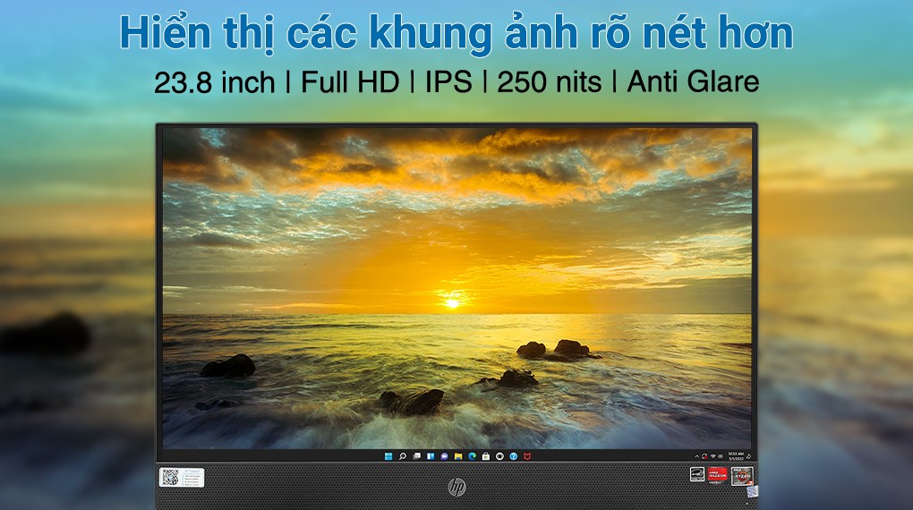 HP AIO ProOne 205 G8 R5 5500U/8GB/512GB/23.8"FullHD/Bàn phím/Chuột/Win11 (5S3Z9PA)