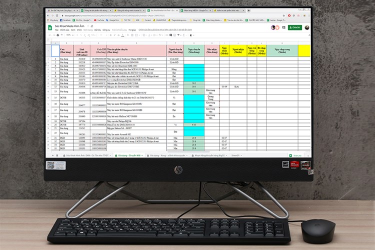 HP AIO ProOne 205 G8 R5 5500U/8GB/512GB/23.8"FullHD/Bàn phím/Chuột/Win11 (5S3Z9PA) Màu Đen