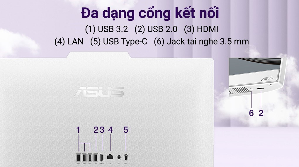 Asus ExpertCenter AIO A3202WBAK i3 1215U/4GB/512GB/21.45"FullHD/Bàn phím/Chuột/Win11 (WA018W)