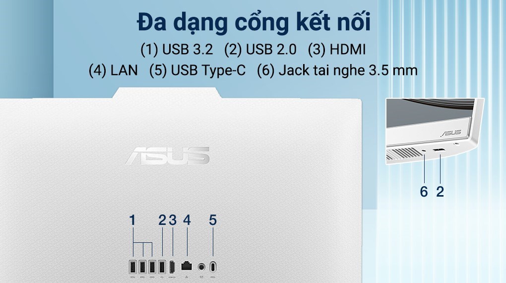 Asus ExpertCenter AIO A3202WBAK i3 1215U/8GB/512GB/21.45"FullHD/Bàn phím/Chuột/Win11 (WA024W)