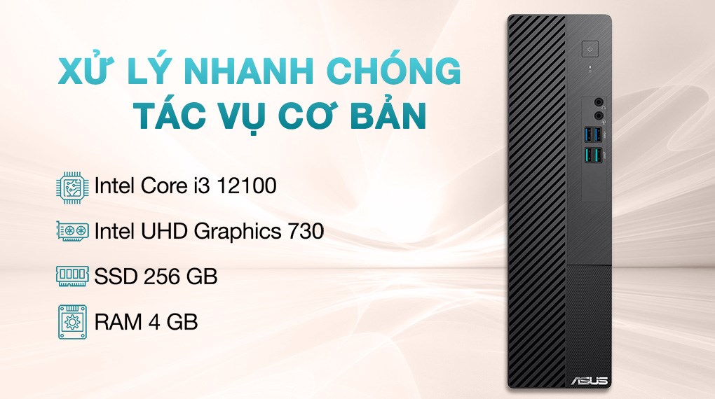 Asus S500SD i3 12100/4GB/256GB/Bàn phím/Chuột/Win11 (312100029W)