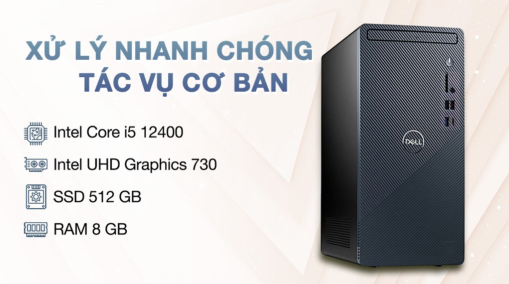 Dell Inspiron 3910 i5 12400/8GB/512GB/Bàn phím/Chuột/OfficeHS/Win11 (70297319)