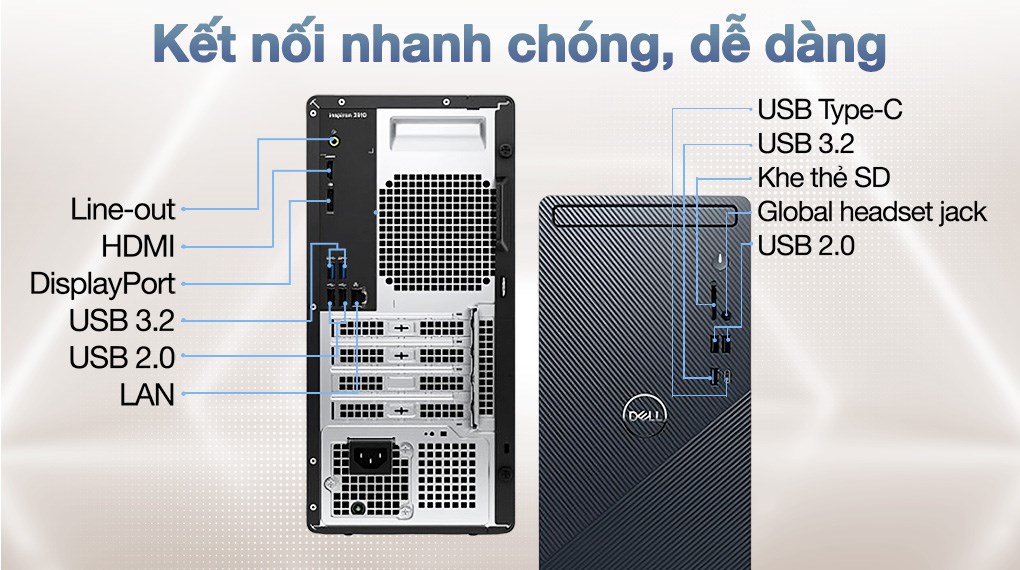 Dell Inspiron 3910 i5 12400/8GB/512GB/Bàn phím/Chuột/OfficeHS/Win11 (70297319)