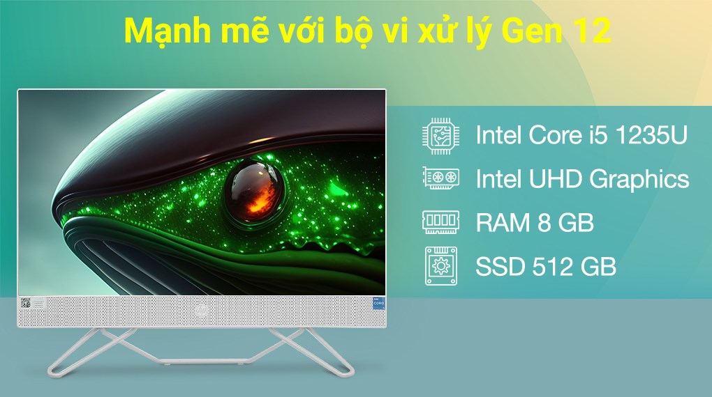 HP AIO 24 cb1025d i5 1235U/8GB/512GB/23.8"F/Bàn phím/Chuột/Win11 (7H3Z5PA)