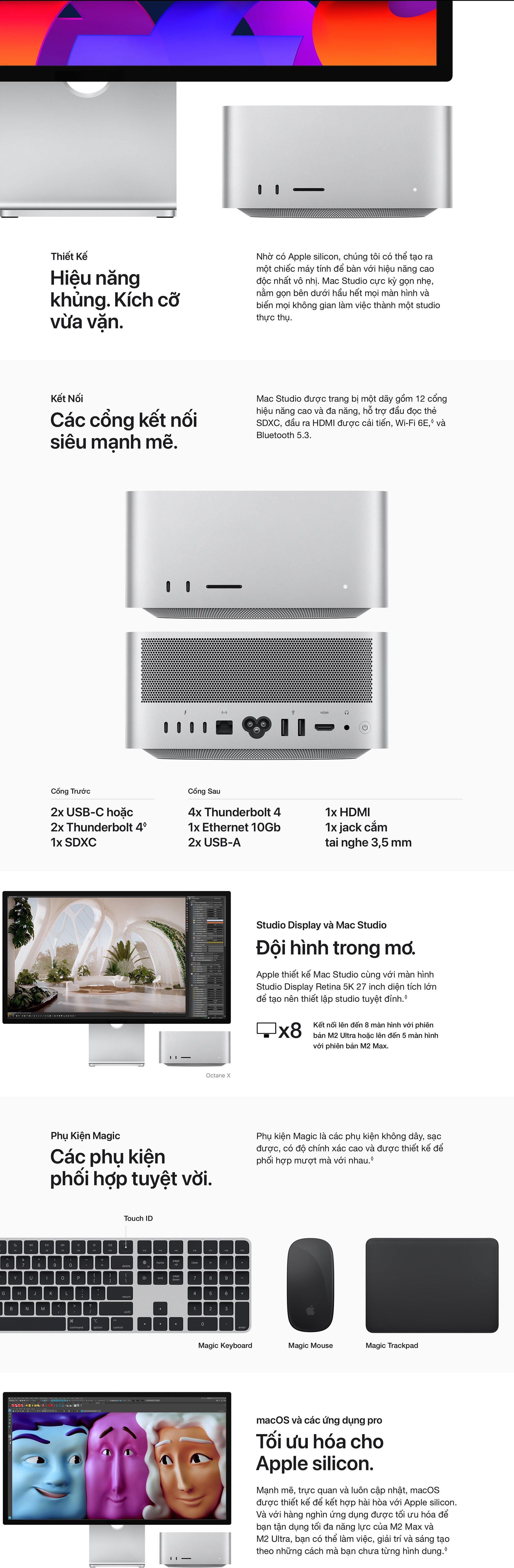 Mac Studio M2 Max 2023 12CPU 30GPU - Chính hãng