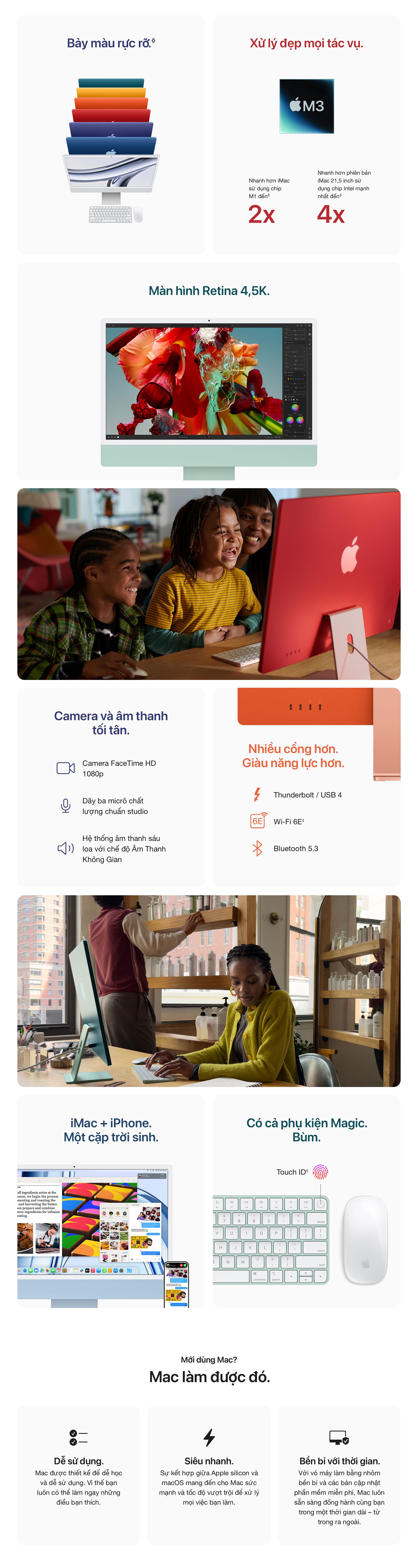 iMac 24 inch M3 2023 8CPU - Hiệu năng