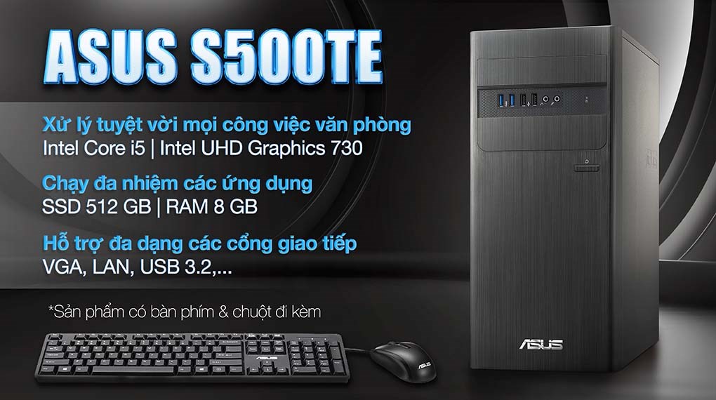 Asus S500TE i5 13400/8GB/512GB/Bàn phím/Chuột/Win11 (513400034W)