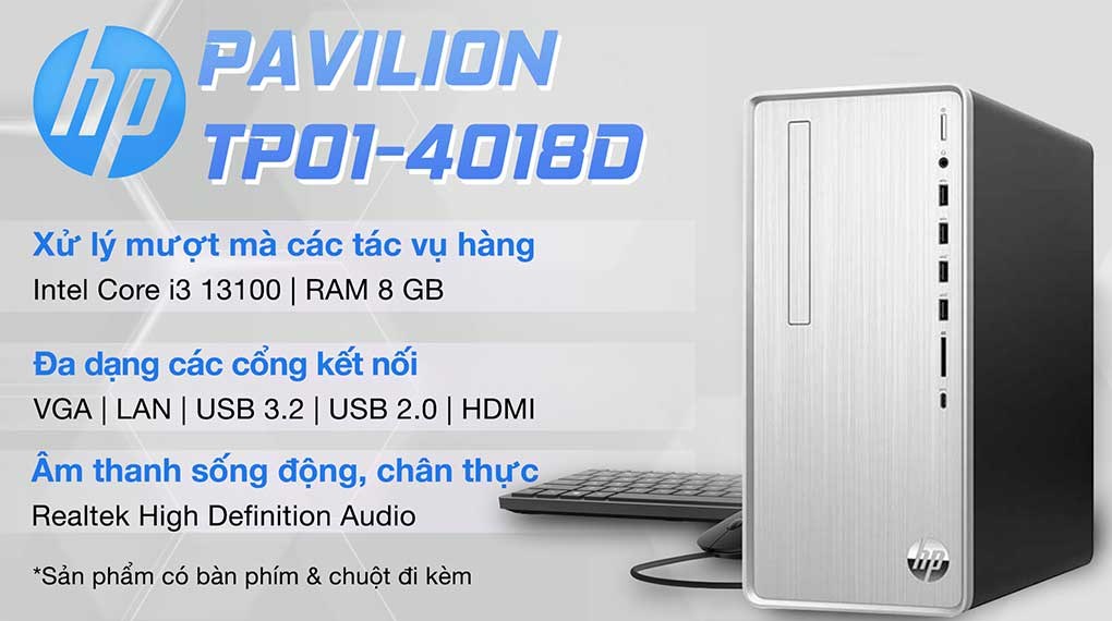 HP Pavilion TP01-4018d i3 13100/8GB/256GB/Bàn phím/Chuột/Win11 (8X3R4PA)
