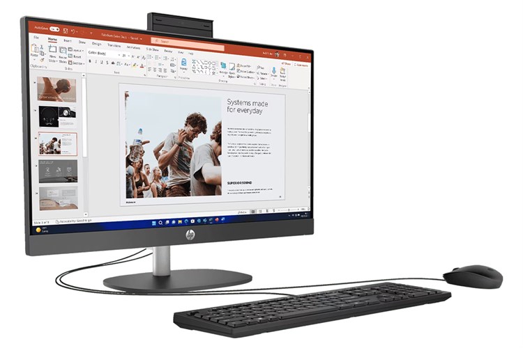 HP AIO ProOne 240 G10 i3 N300/8GB/512GB/23.8"FullHD/Bàn phím/Chuột/Win11 (9H0A8PT) Màu Đen