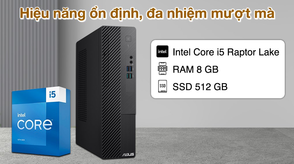 ASUS S500SE i5 13500/8GB/512GB/Bàn Phím/Chuột/Win11 (S500SE-513500008W)