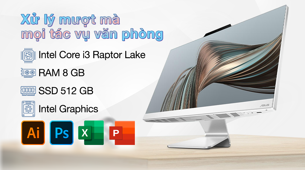 ASUS AIO A3402WVAK i3 1315U/8GB/512GB/23.8"FullHD/Bàn phím/Chuột/Win11(WPC080W)