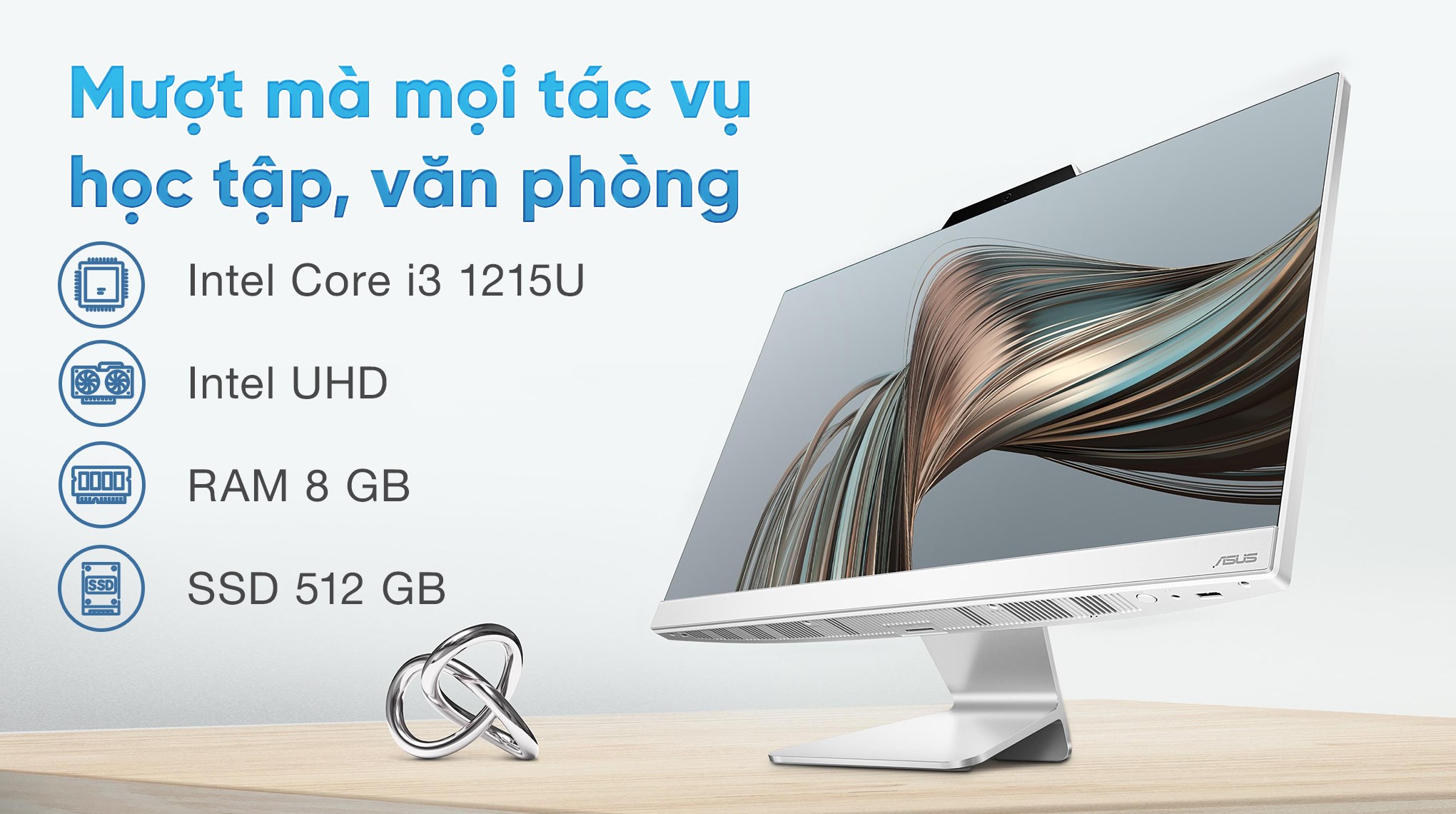 ASUS AIO A3402WBAK i3 1215U/8GB/512GB/23.8"FullHD/Bàn phím/Chuột/Win11 (WPC048W)