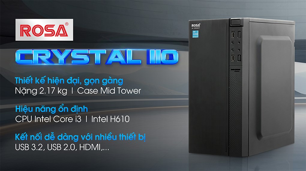 ROSA Crystal I10 i3 13100/8GB/256GB/Win11 Pro