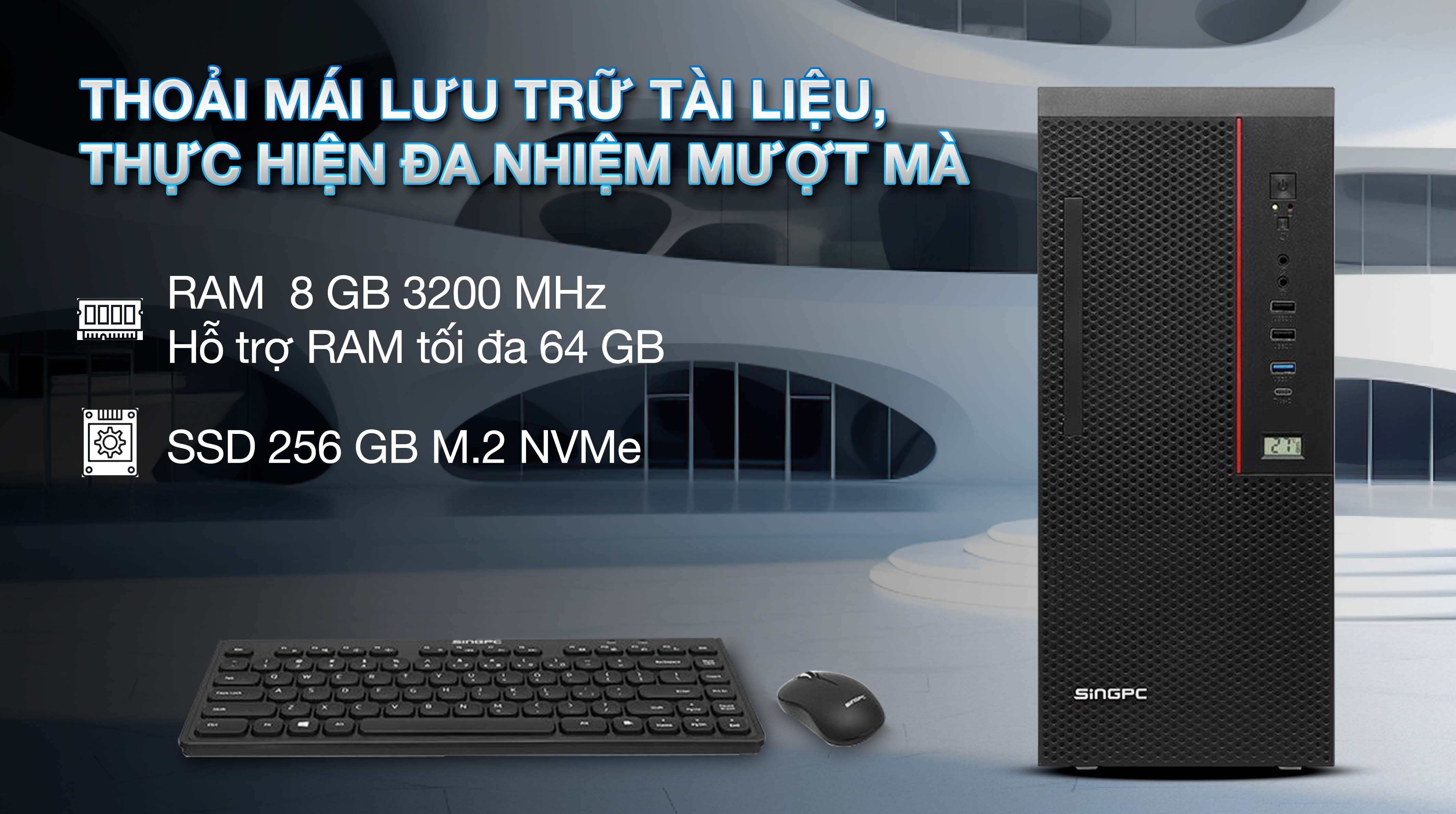 SingPC i512H682SF-W i5 12450H/8GB/256GB/Bàn phím/Chuột/Win11Pro