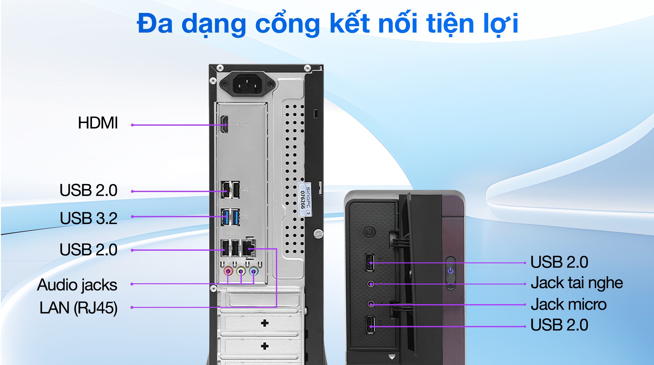 PC SingPC i313M682SF-W i3 13100/8GB/256GB/Bàn phím/Chuột/Win11 Pro - 5