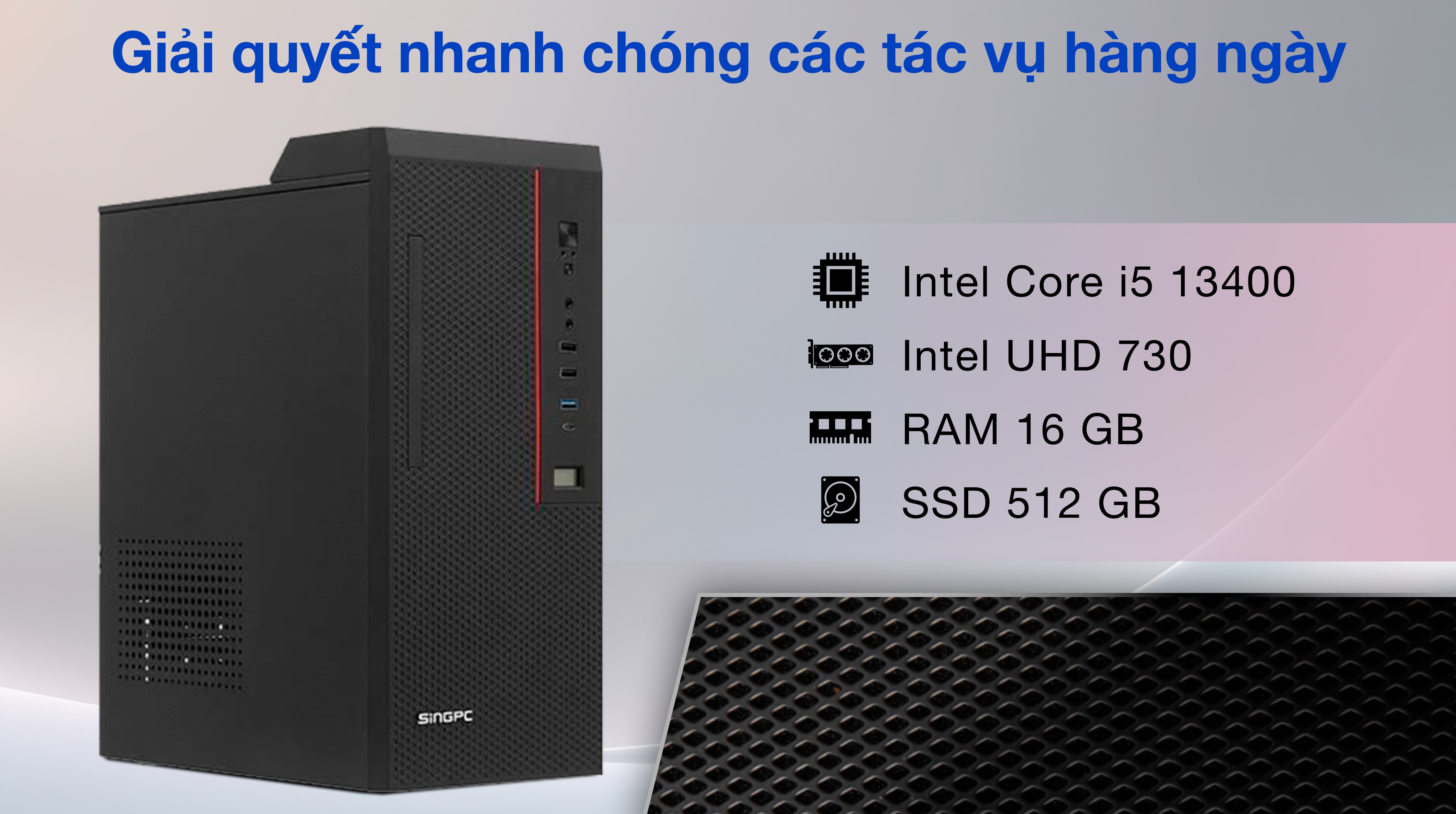 PC SingPC i513M695SF-W i5 13400/16GB/512GB/Bàn Phím/Chuột/Win11 Pro - 3