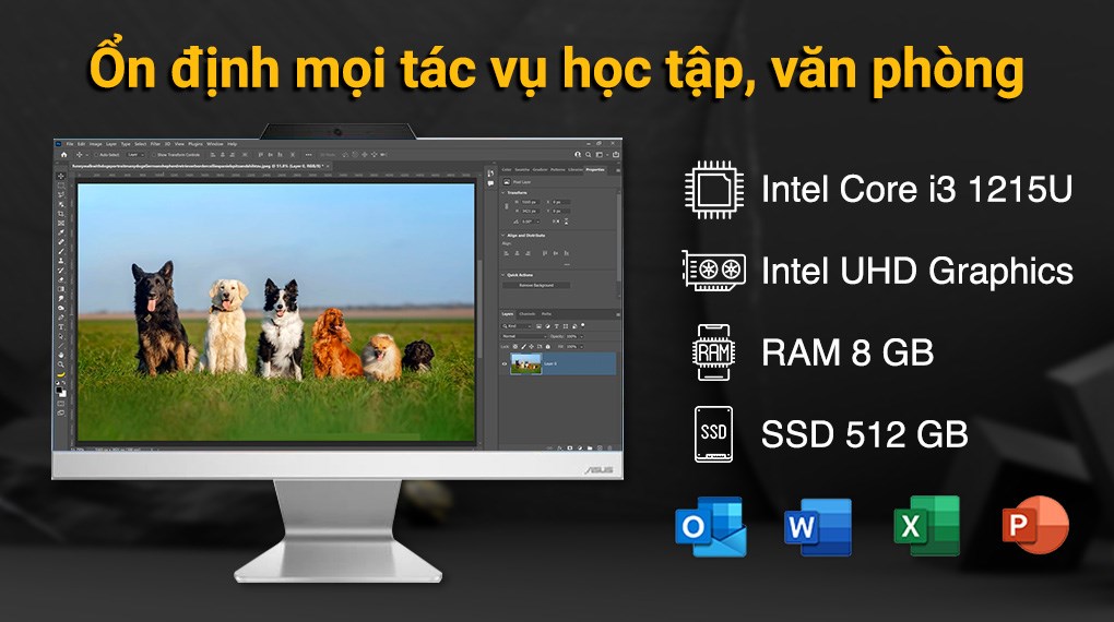 ASUS AIO A3202WBAK i3 1215U/8GB/512GB/21.45"FullHD/Bàn phím/Chuột/Win11 (WPB018W)