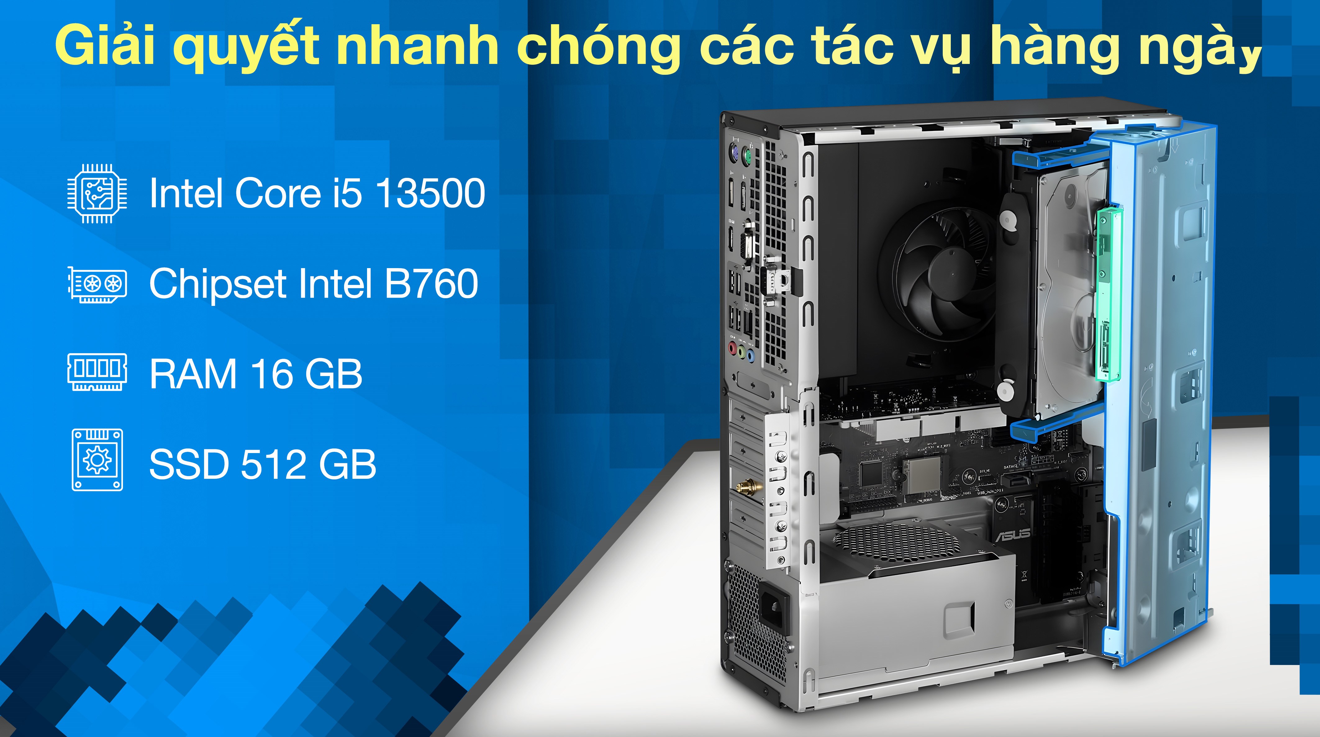 ASUS S500SE i5 13500/16GB/512GB/Bàn phím/Chuột/Win11 (S500SE-513500015W)