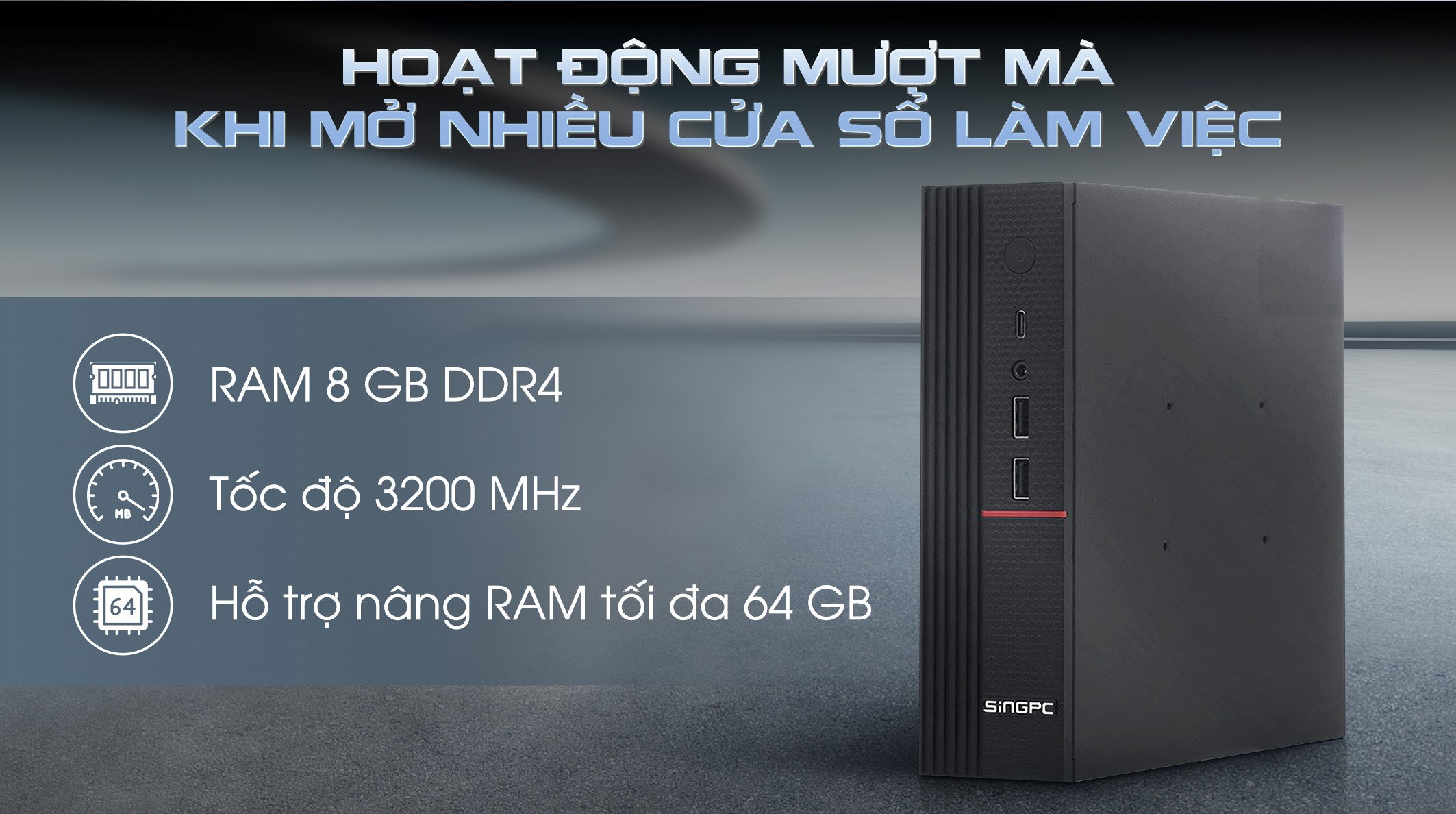 MiniPC SingPC i12450H682-W i5 12450H/8GB/256GB/Win11Pro