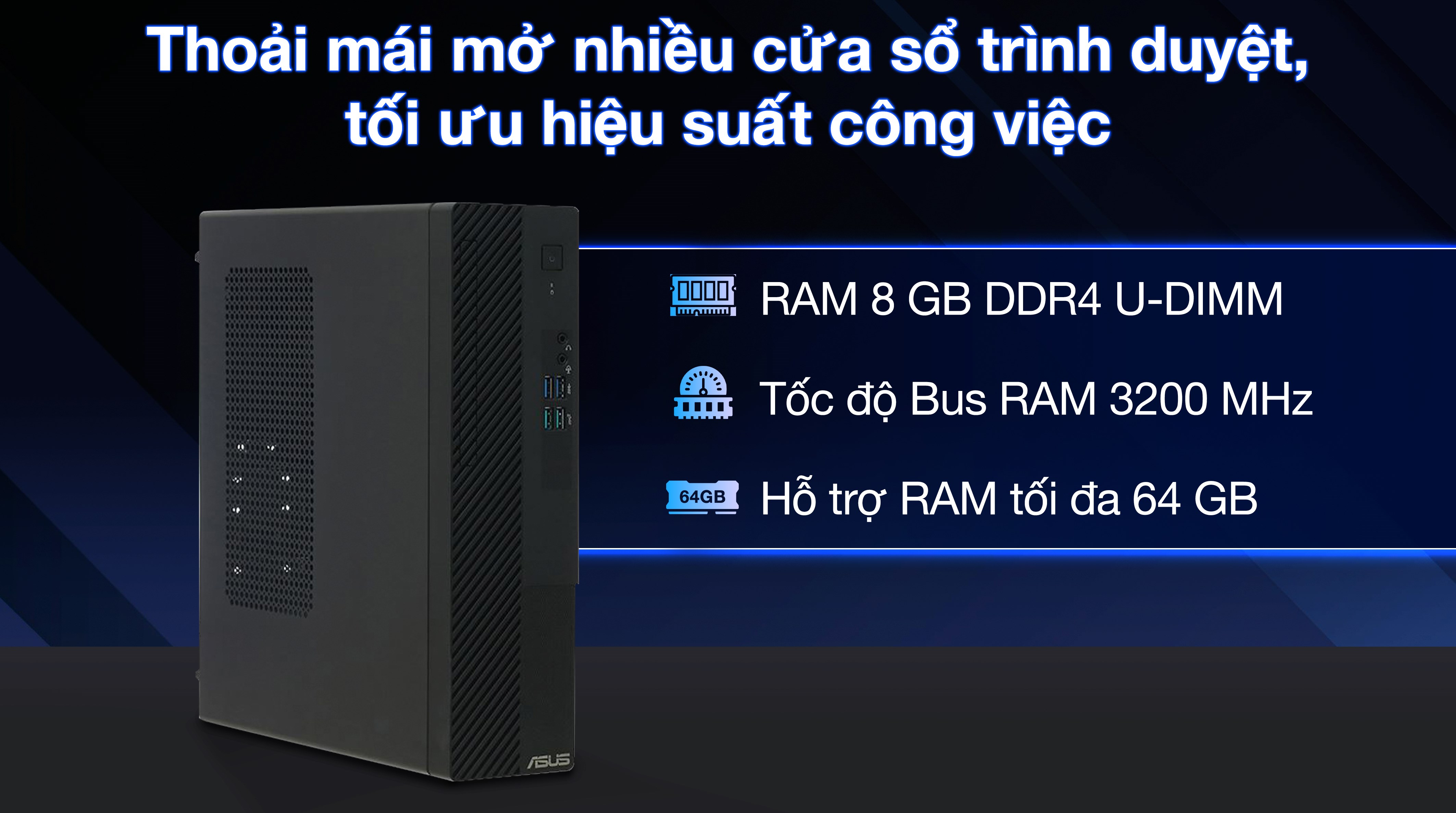 ASUS S500SE i3 13100/8GB/256GB/Bàn phím/Chuột/Win11 (S500SE-313100069W)