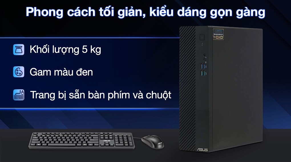ASUS S500SE i3 13100/8GB/512GB/Bàn phím/Chuột/Win11 (S500SE-313100070W)