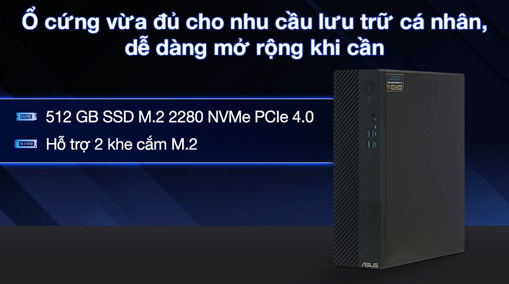 ASUS S500SE i3 13100/8GB/512GB/Bàn phím/Chuột/Win11 (S500SE-313100070W)