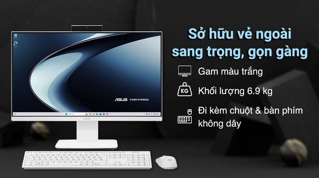 ASUS AIO V440VAK i3 1315U/8GB/512GB/23.8"Full HD/Bàn phím/Chuột/Win11 (WPC066W)
