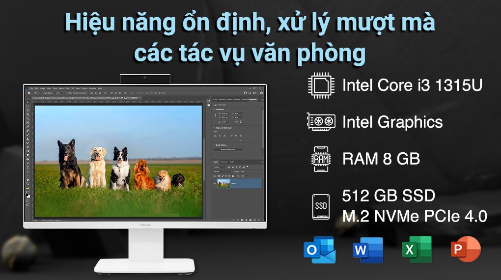 ASUS AIO V440VAK i3 1315U/8GB/512GB/23.8"Full HD/Bàn phím/Chuột/Win11 (WPC066W)
