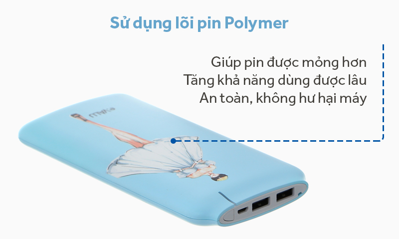 Pin sạc dự phòng Polymer 10000mAh eValu Hiker 10 Xanh - Thiết kế Pin sạc dự phòng Polymer 10000mAh eValu Hiker 10 Xanh - Thiết kế