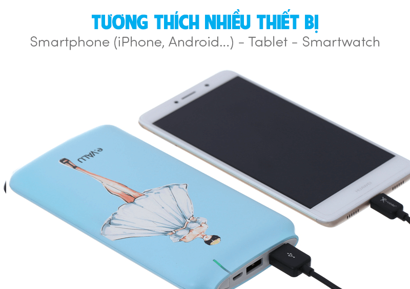 Pin sạc dự phòng Polymer 10000mAh eValu Hiker 10 Xanh Pin sạc dự phòng Polymer 10000mAh eValu Hiker 10 Xanh