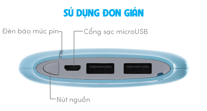 Pin sạc dự phòng Polymer 10000mAh eValu Hiker 10 Xanh Pin sạc dự phòng Polymer 10000mAh eValu Hiker 10 Xanh
